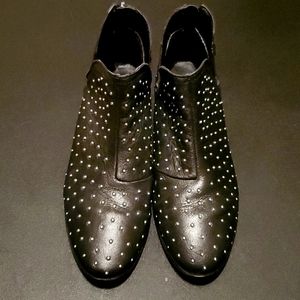 Kenneth Cole Reaction Leather Ankle Boots Womens 7.5  "LOOP THERE IT IS" Black